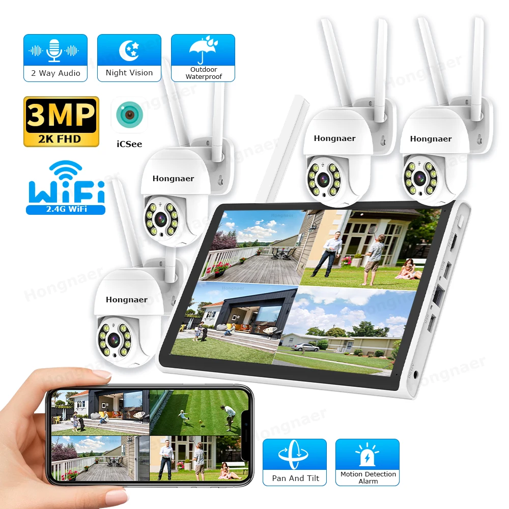 Home Security Video - 2026 Hongnaer 3MP 4 Channel WiFi