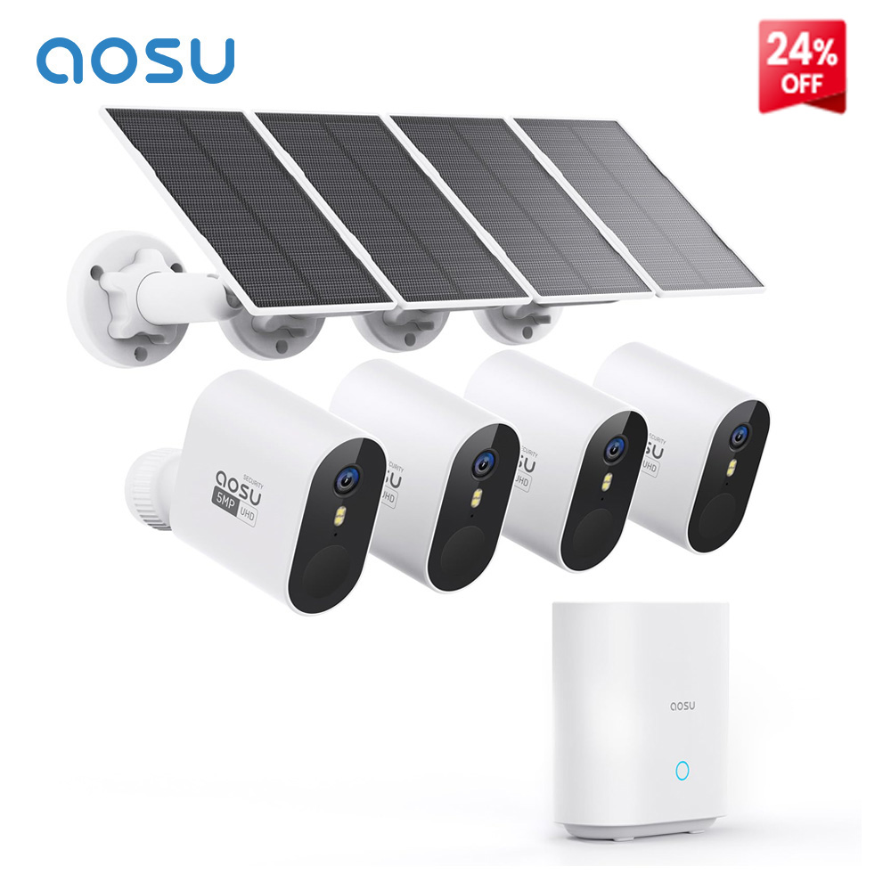 Camera Solar Wireless - AOSU 5MP Solar Camera System Outdoor