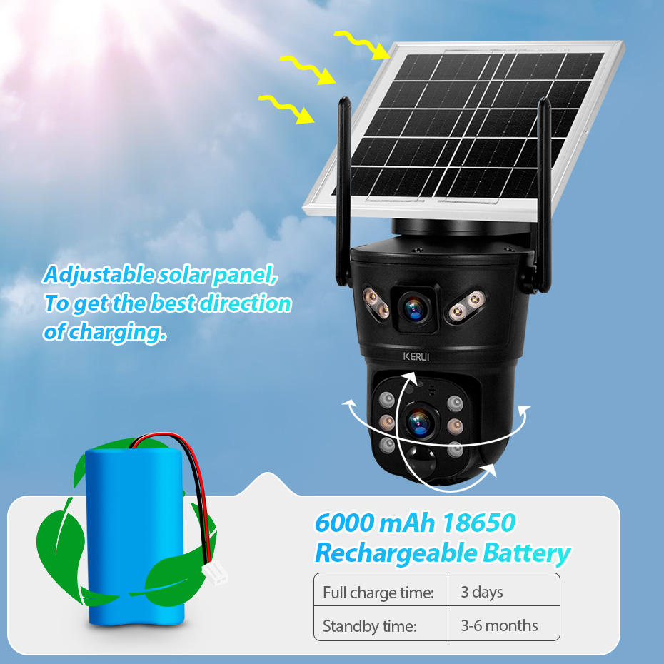 KERUI 6MP 4G SIM WiFi Solar Ca - đánh giá và giá Home Security Brand