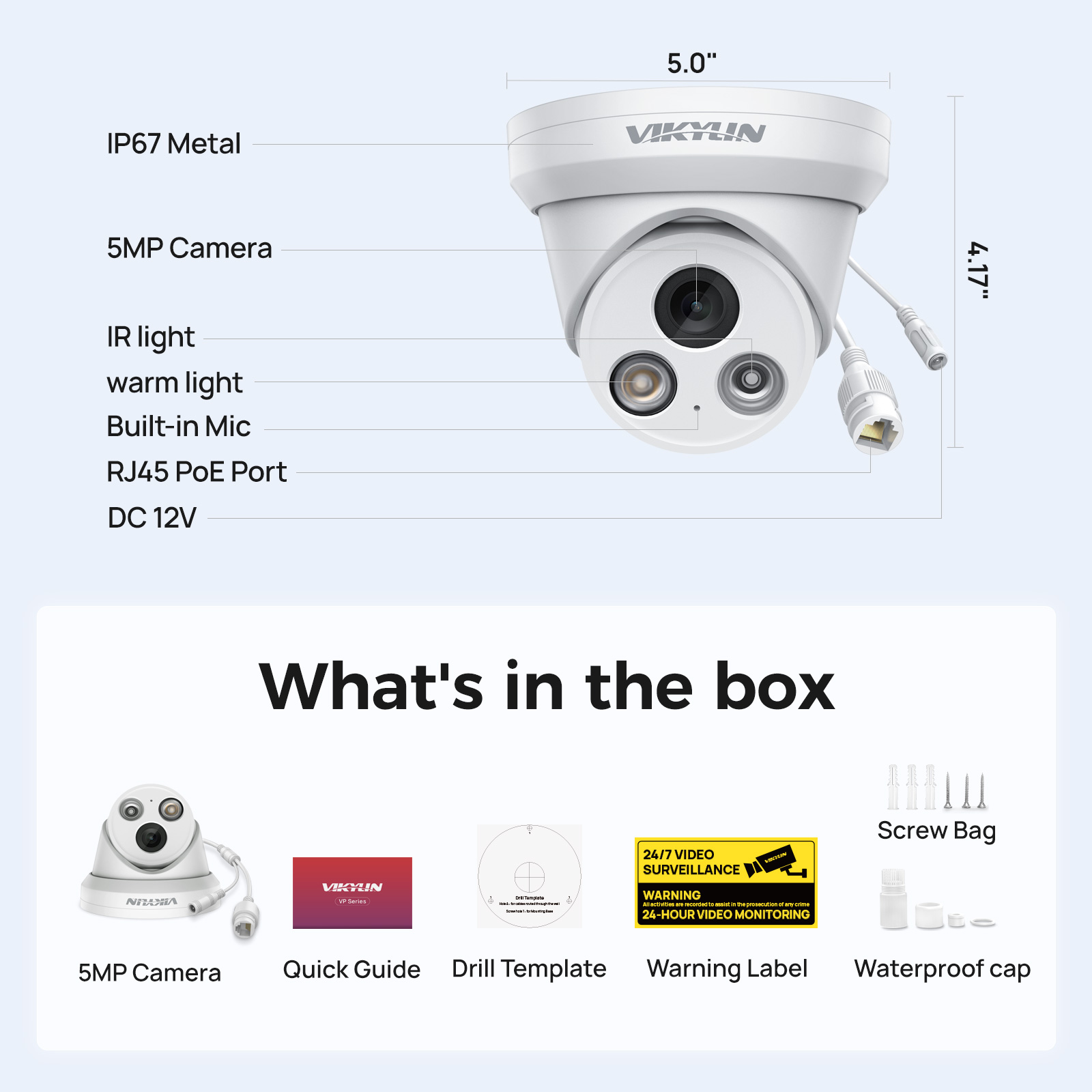 VIKYLIN 5MP Smart Dual Light I - đánh giá và giá Home Security Service