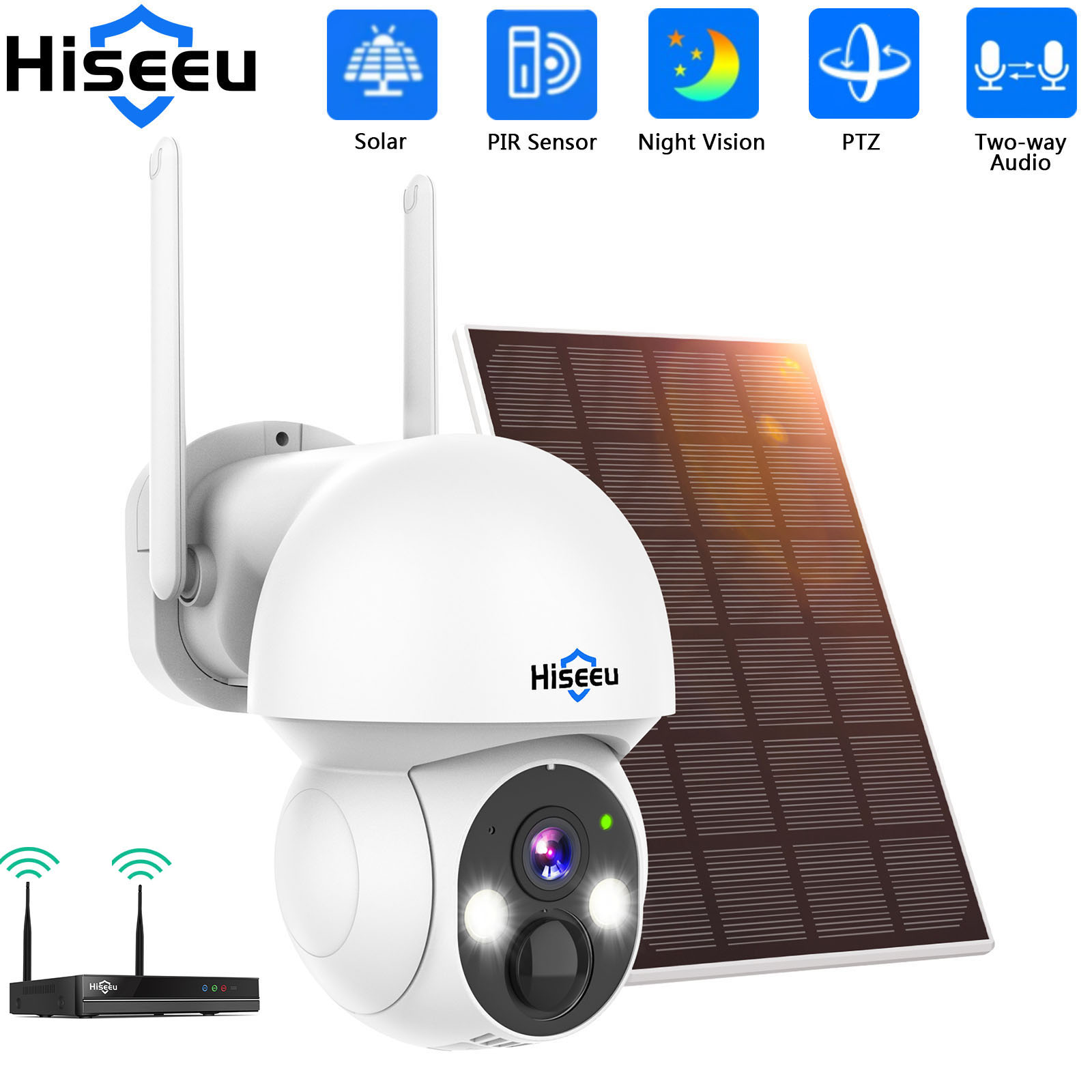 Hiseeu 2K 4MP WIFI PTZ Solar I - đánh giá và giá Camera Solar Wireless