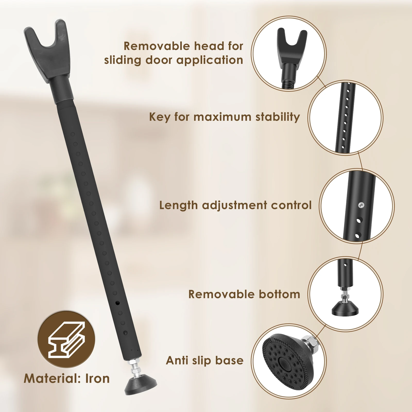 Sliding Door Lock Bar 44-55 In - đánh giá và giá Home Security Bars