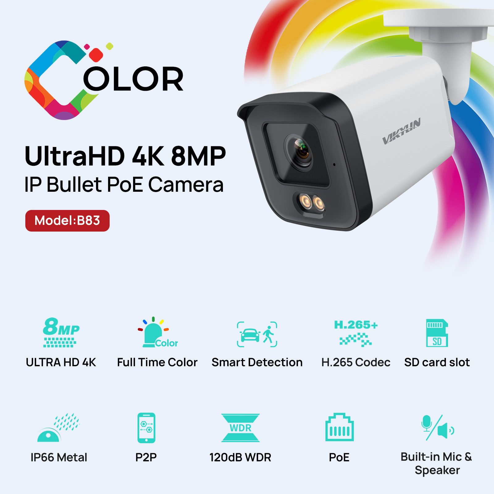 VIKYLIN Full Colo 8MP HD IP Se - đánh giá và giá Home Security Service